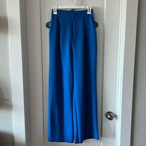 Blue flowy trousers